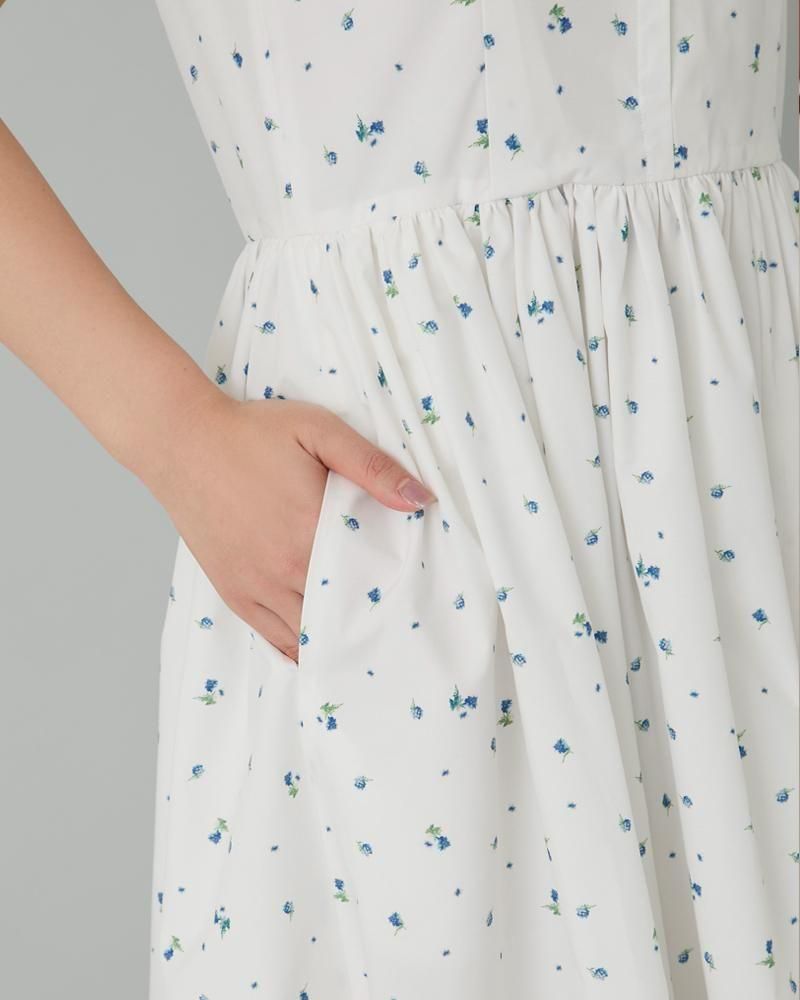 再入荷】プリントスクエアネックワンピース(小花柄) - seventen