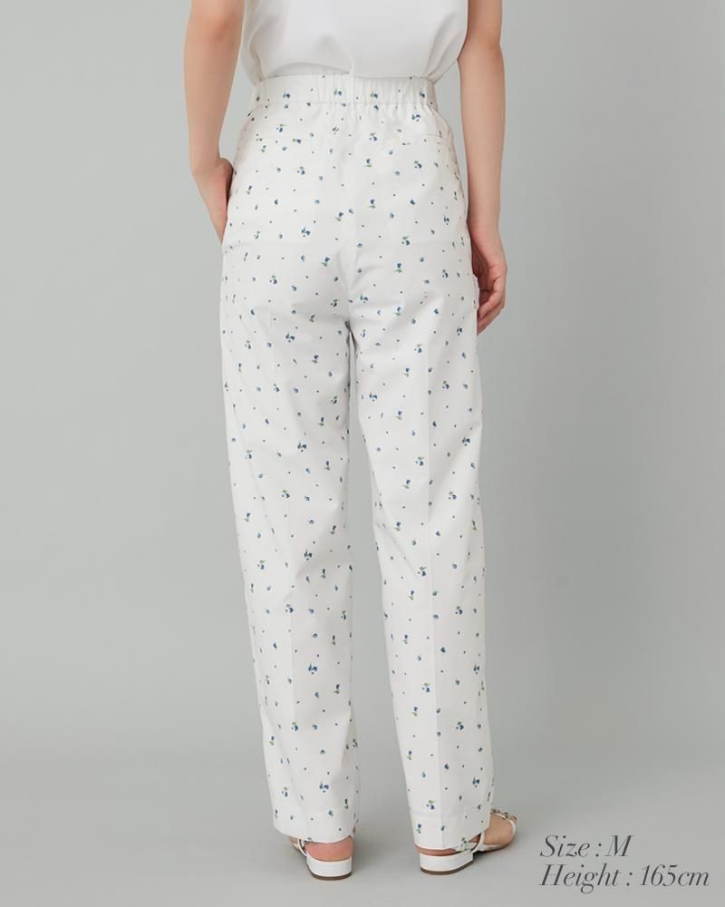 20％off】プリントピンタックパンツ(小花柄) - seventen