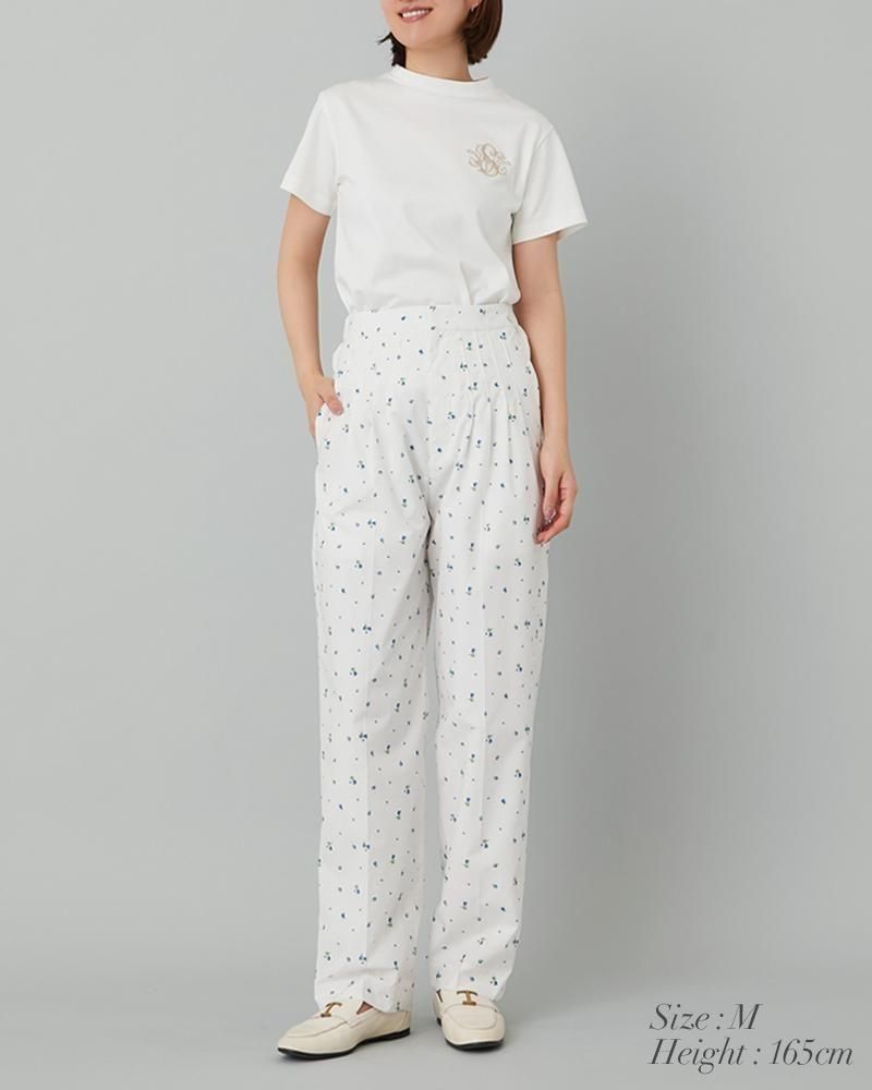 20％off】プリントピンタックパンツ(小花柄) - seventen