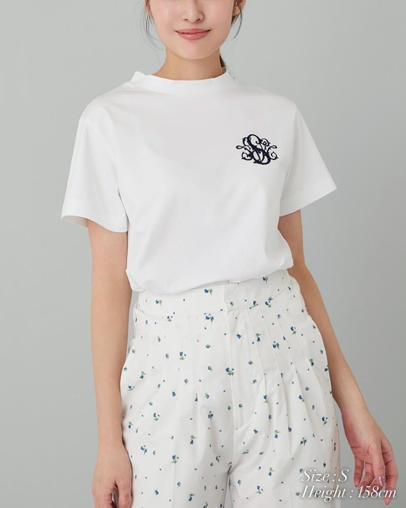 SVT刺繍Tシャツ(ホワイト×ネイビー) - seventen