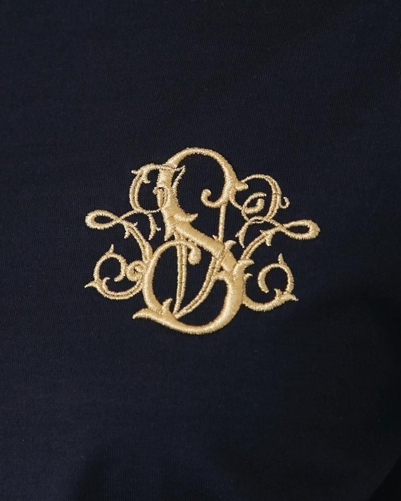 SEVEN TEN 刺繍入りジャケット M ネイビー