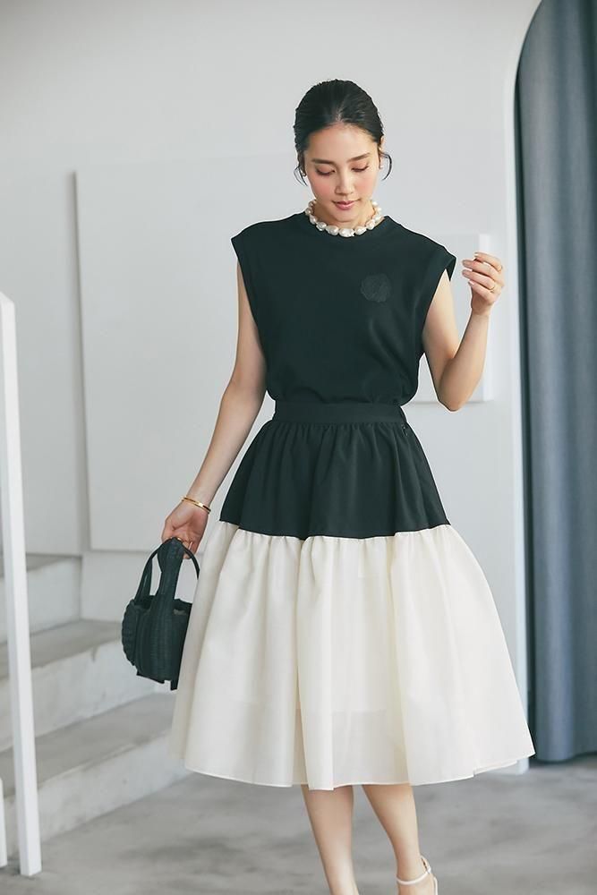 10％off】イニシャルレースタンクトップ(ブラック) - seventen