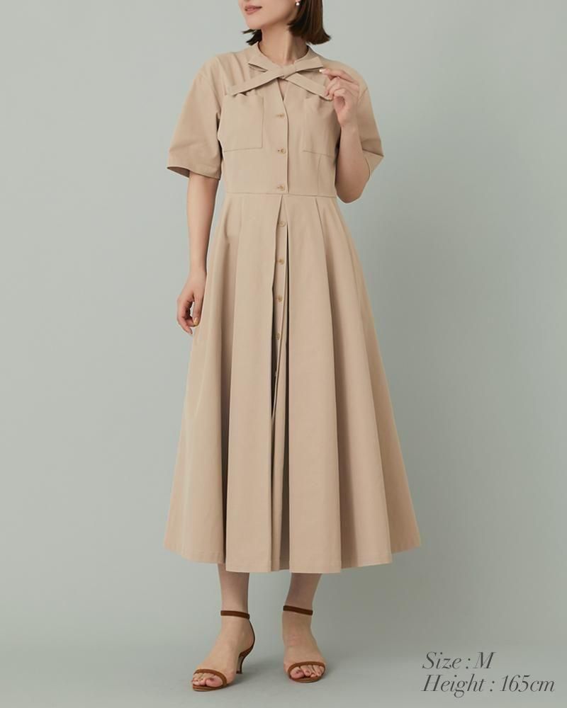 再入荷】フロントタックボウタイワンピース(ネイビー) - seventen