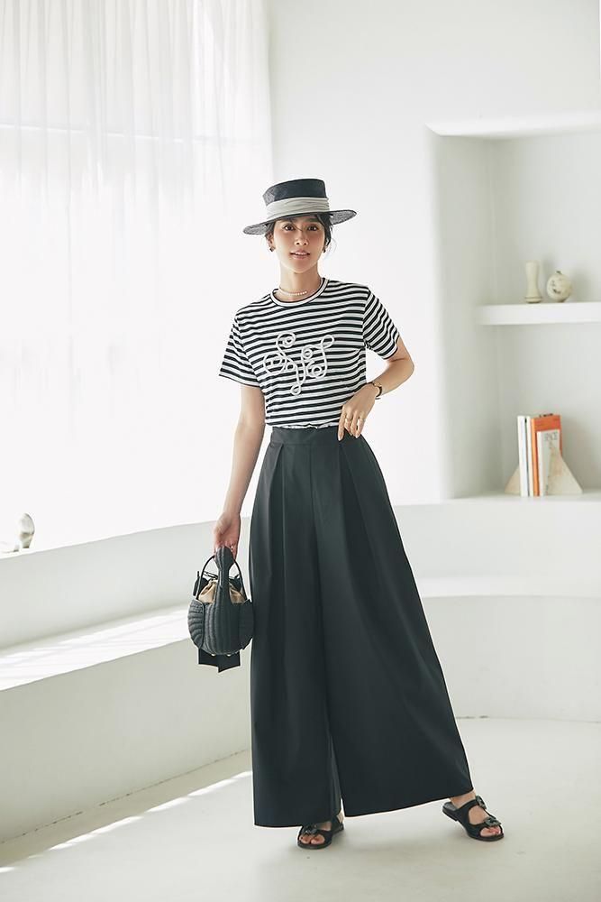 オーダー受付ておりません ボーダーコード刺繍Tシャツ(ブラック×ホワイト) - seventen