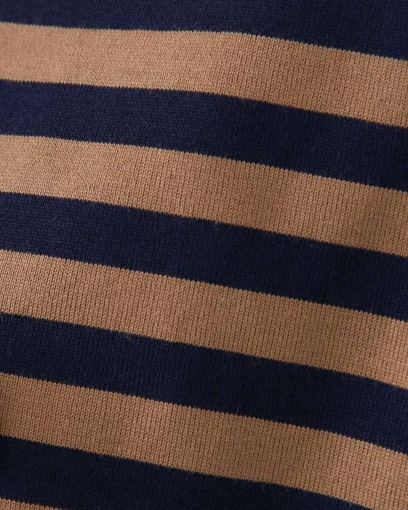 SEVENTEN ボーダーコード刺繍Tシャツ(ベージュ×ネイビー) Mサイズ ボーダーコード刺繍Tシャツ(ベージュ×ネイビー) - seventen