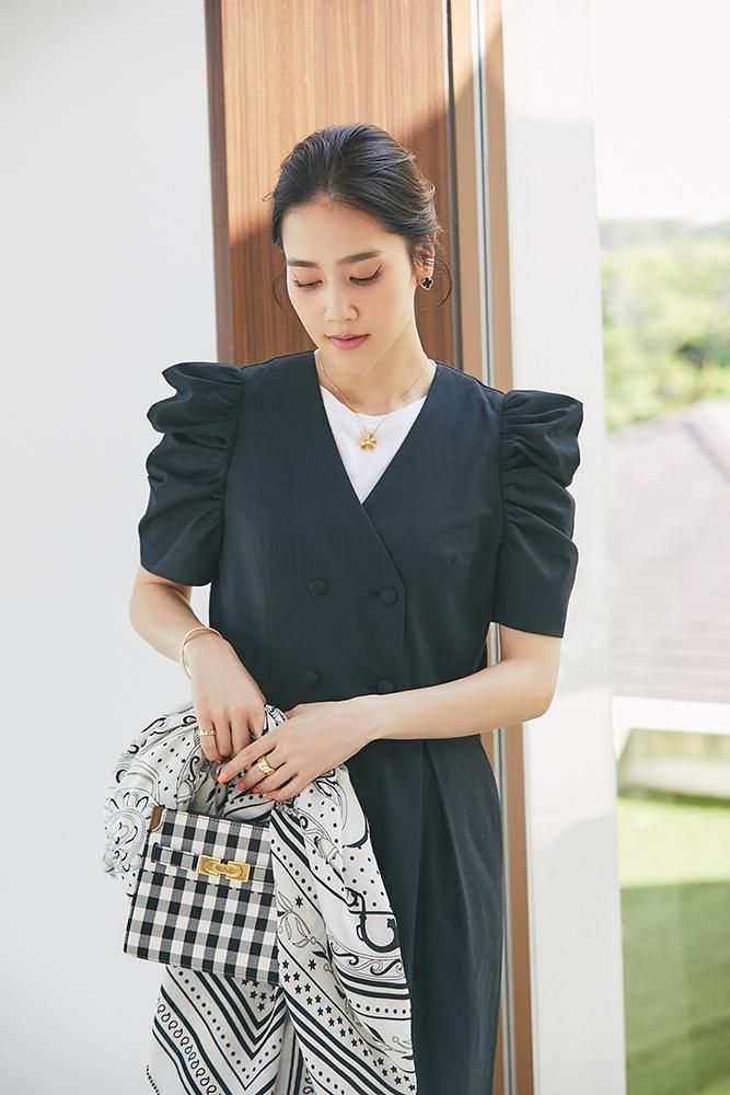 ダブルボタンオールインワン(ブラック) - seventen