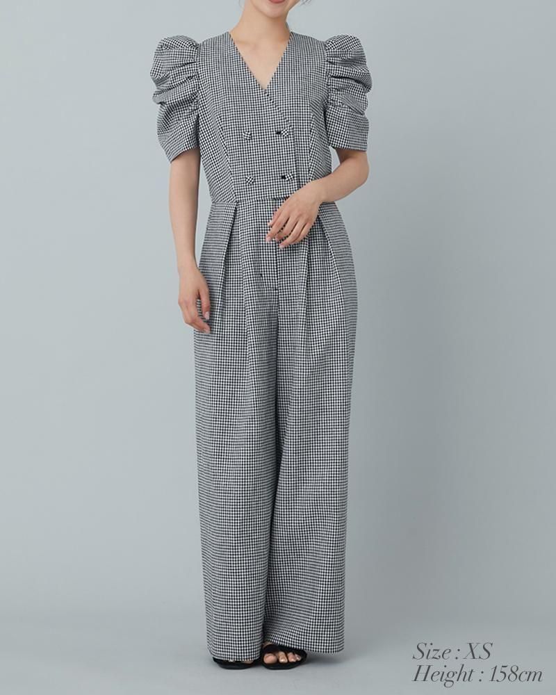 新品　seventen ダブルボタンオールインワン(ギンガム) ダブルボタンオールインワン(ギンガム) - seventen