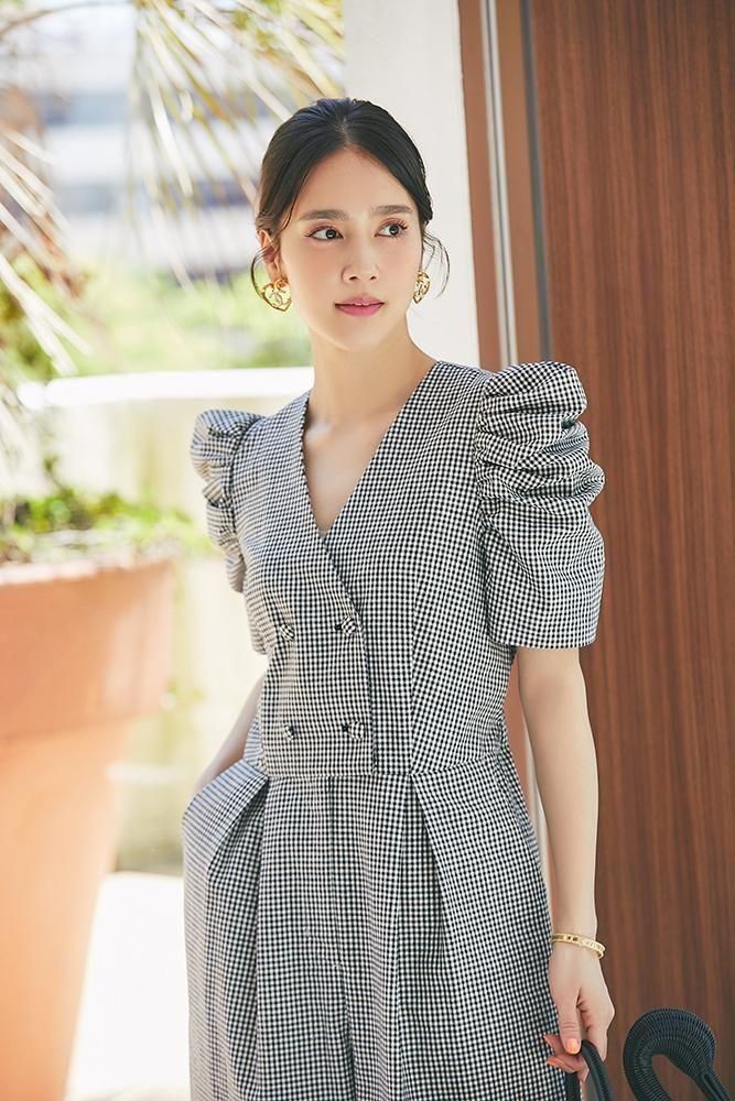 新品　seventen ダブルボタンオールインワン(ギンガム) ダブルボタンオールインワン(ギンガム) - seventen