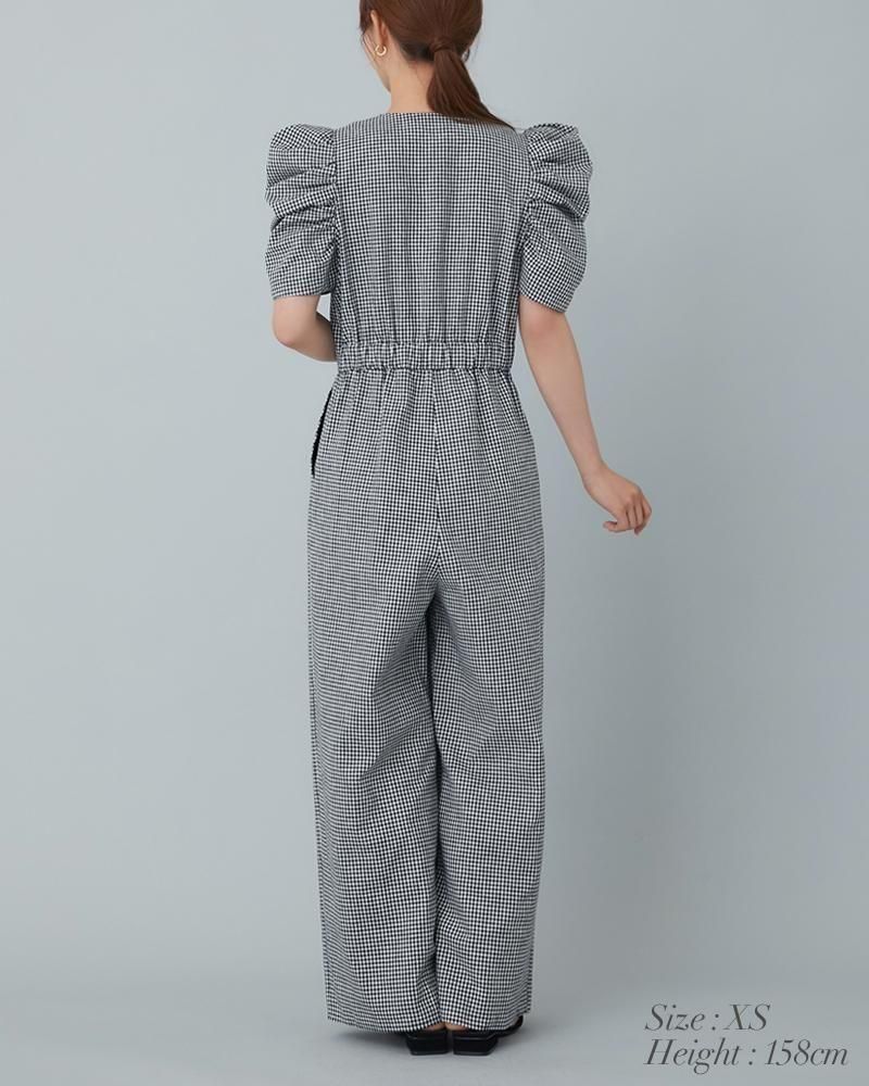 ダブルボタンオールインワン(ギンガム) - seventen
