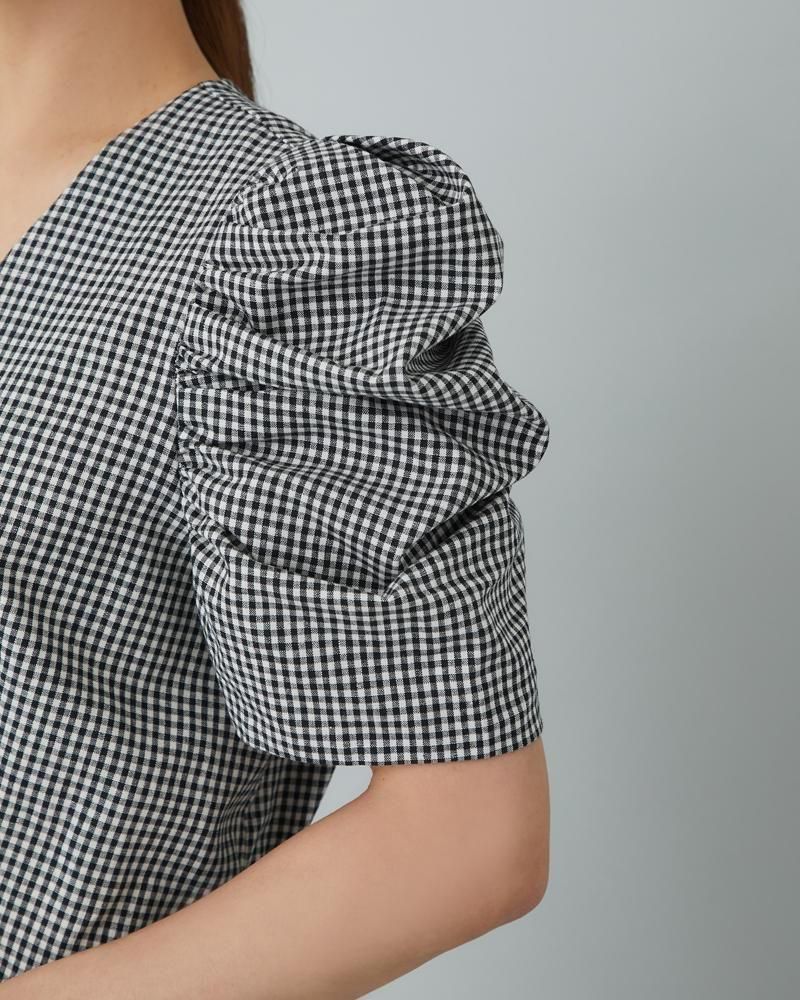 ダブルボタンオールインワン(ギンガム) - seventen