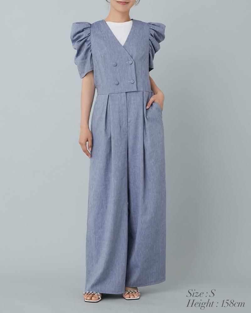 新品　seventen ダブルボタンオールインワン(ギンガム) ダブルボタンオールインワン(ギンガム) - seventen