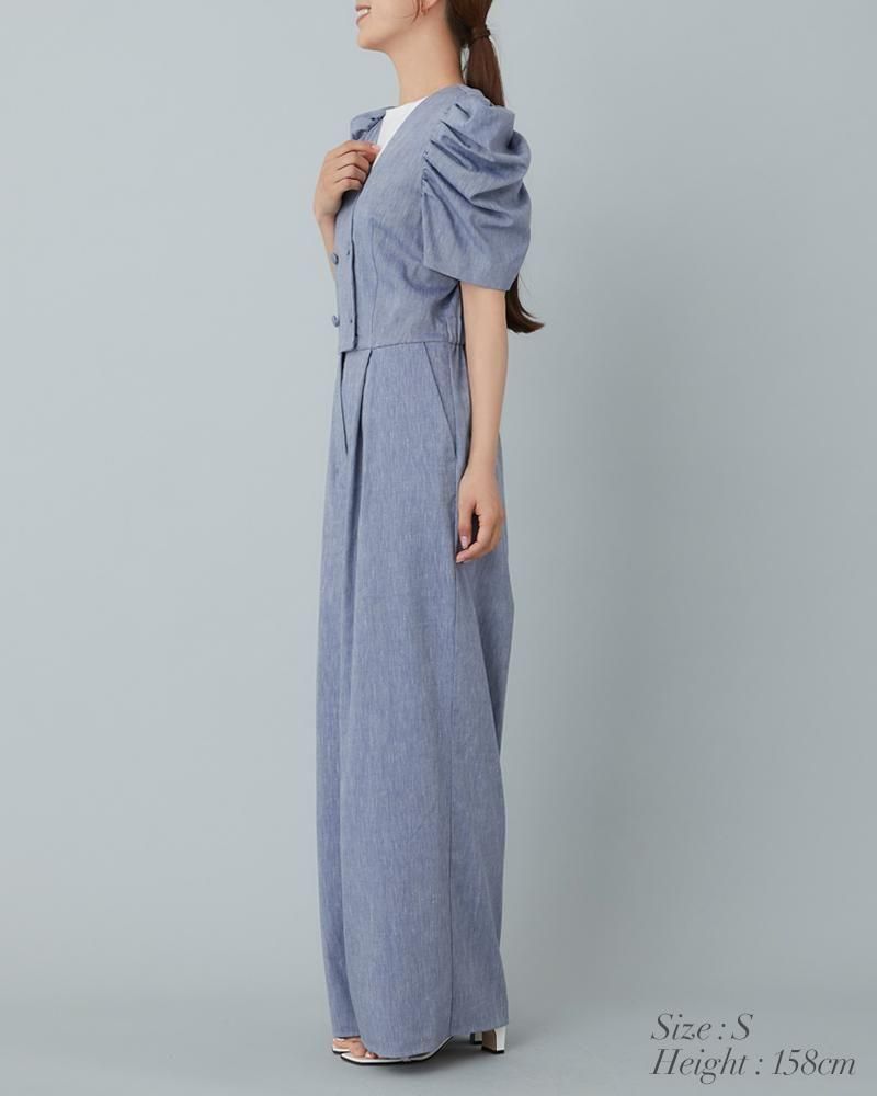 ダブルボタンオールインワン(ギンガム) - seventen