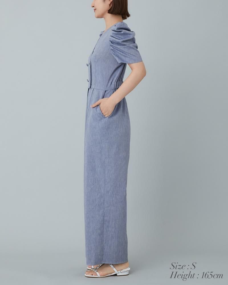 ダブルボタンオールインワン(ギンガム) - seventen