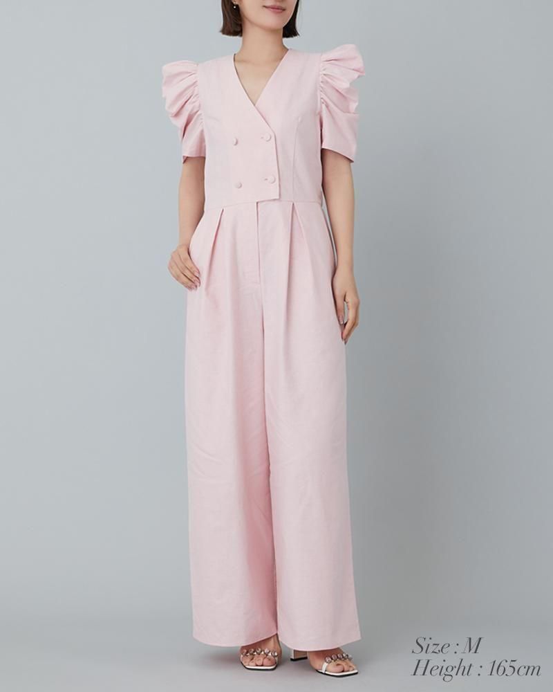 ダブルボタンオールインワン(ギンガム) - seventen