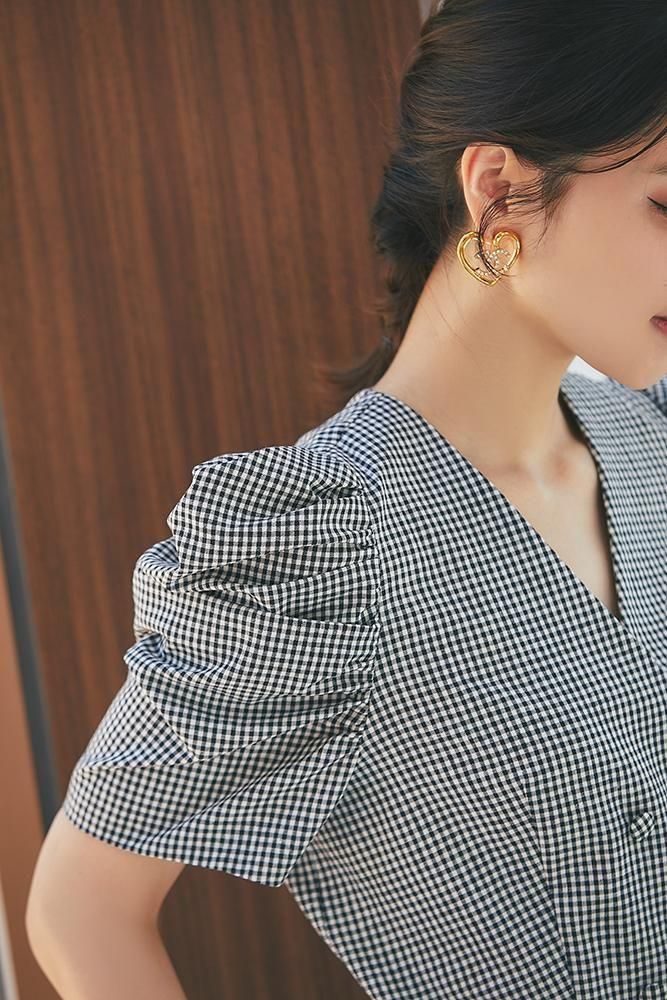 ダブルボタンオールインワン(ギンガム) - seventen