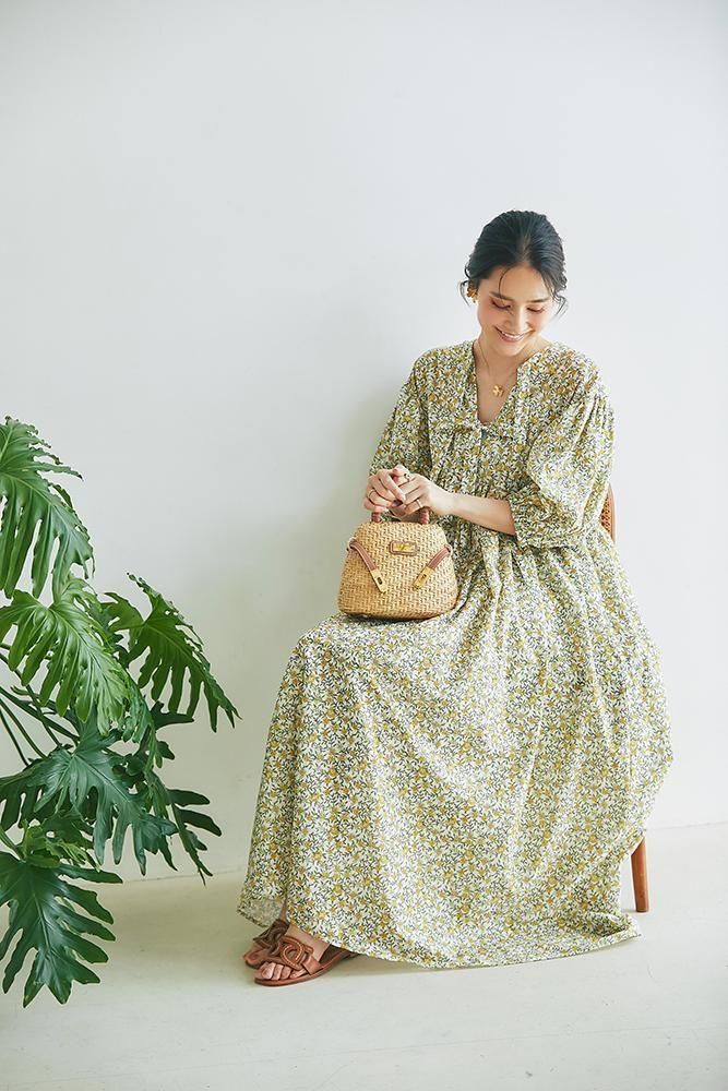 フィオリーナプリントワンピース(イエロー) - seventen