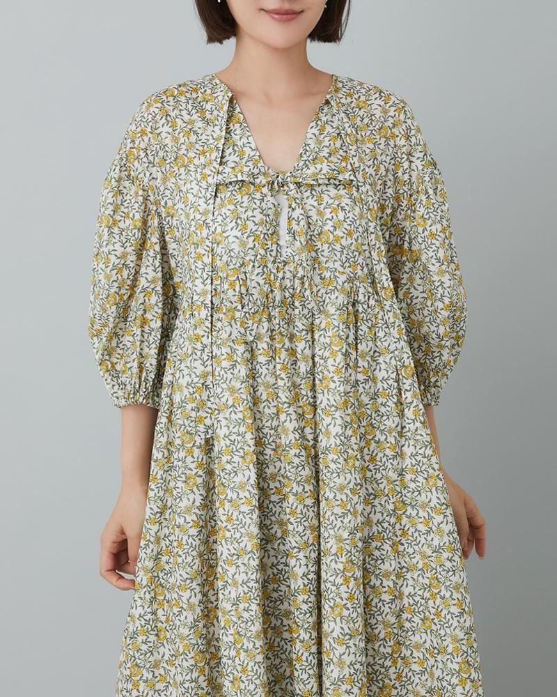 seventen フィオリーナプリントワンピース　イエロー　xs フィオリーナプリントワンピース(イエロー) - seventen