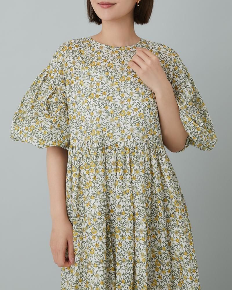 seventen フィオリーナプリントワンピース イエロー xs フィオリーナ