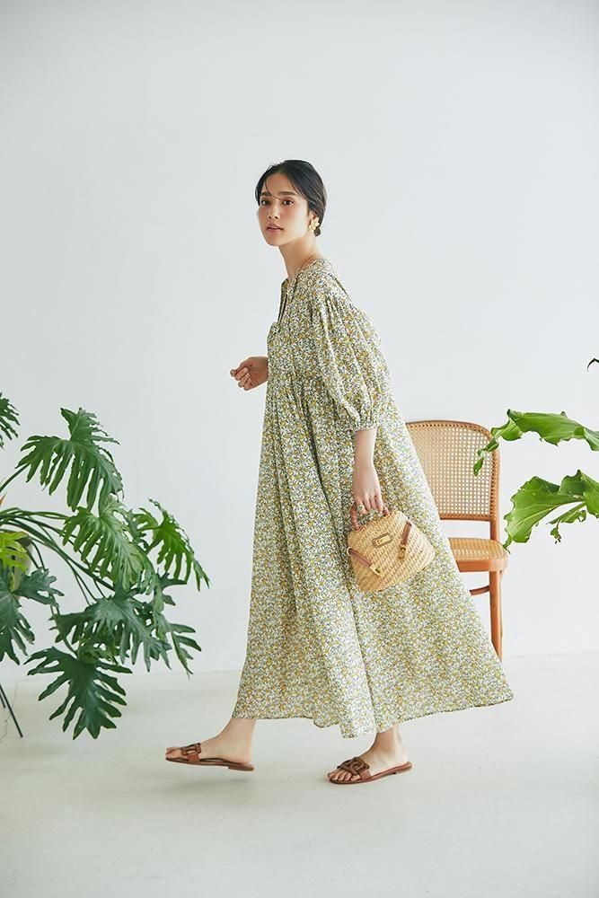 フィオリーナプリントワンピース(イエロー) - seventen