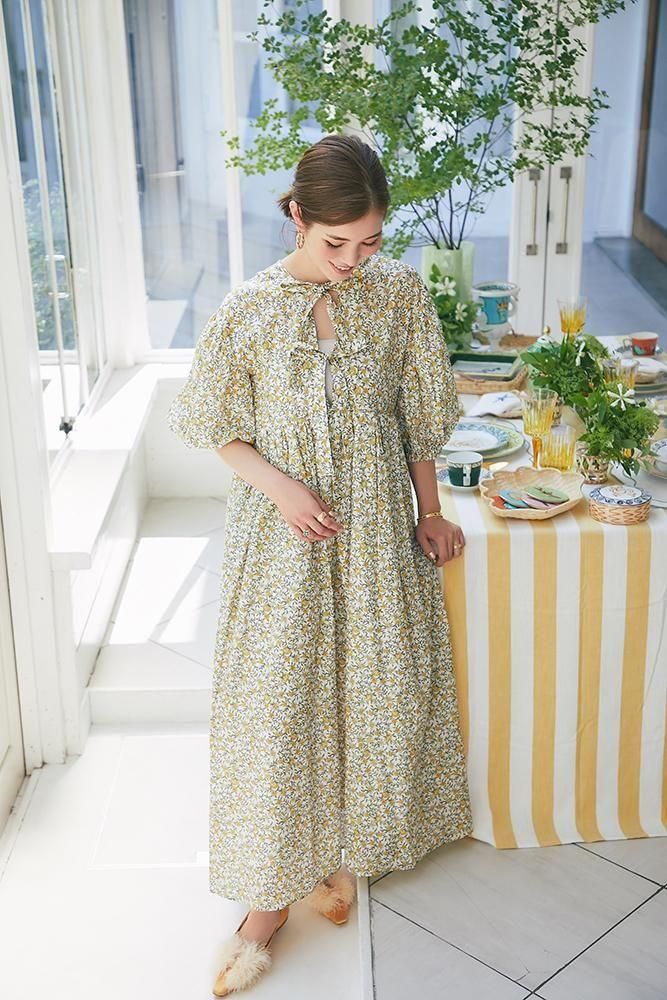 seventen フィオリーナプリントワンピース　イエロー　xs フィオリーナプリントワンピース(イエロー) - seventen