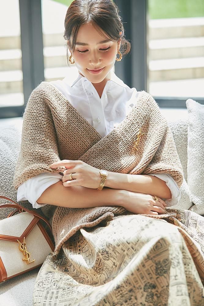 ノースリーブカシュクールニット(キャメル) - seventen