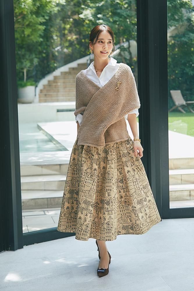 ノースリーブカシュクールニット(キャメル) - seventen