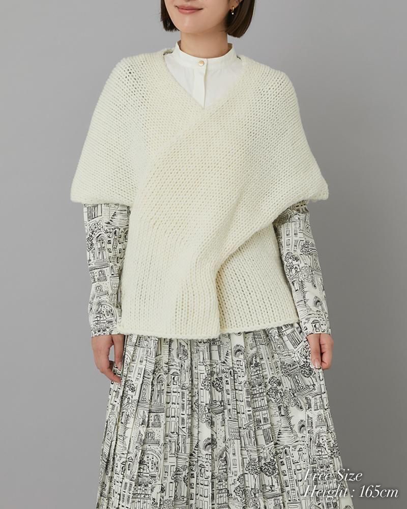 ノースリーブカシュクールニット(オフホワイト) - seventen