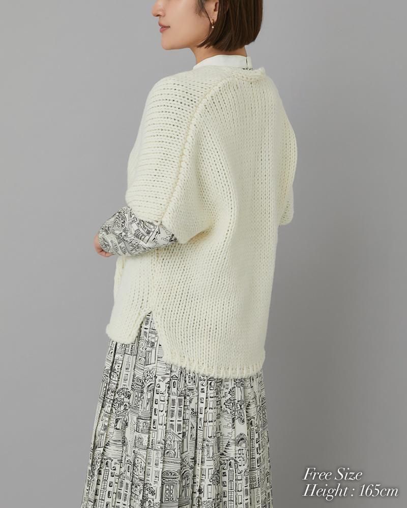 ノースリーブカシュクールニット(オフホワイト) - seventen