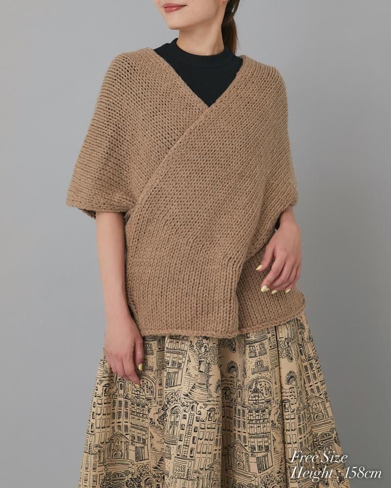 ノースリーブカシュクールニット(オフホワイト) - seventen