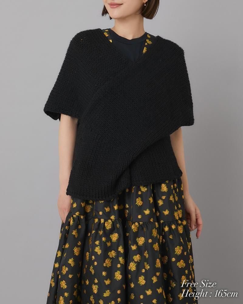 お値下げしました！SEVEN TEN ノースリーブカシュクールニット(ブラック) ノースリーブカシュクールニット(ブラック) - seventen