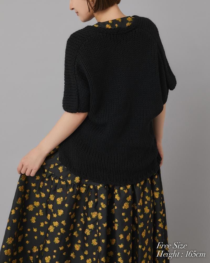 ノースリーブカシュクールニット(ブラック) - seventen