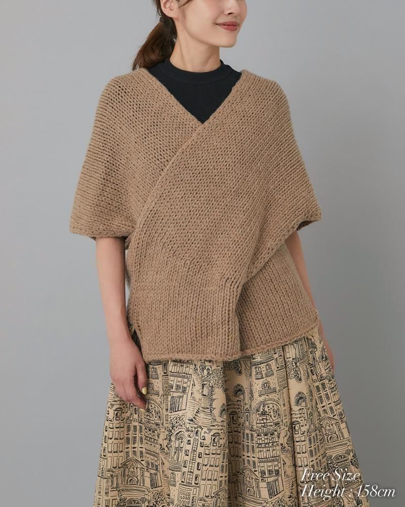 お値下げしました！SEVEN TEN ノースリーブカシュクールニット(ブラック) ノースリーブカシュクールニット(ブラック) - seventen