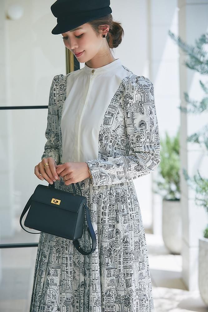 Sustainableプリントプリーツワンピース　オフホワイト　0 SNIDEL（スナイデル）の「【WEB限定サイズあり】プリント