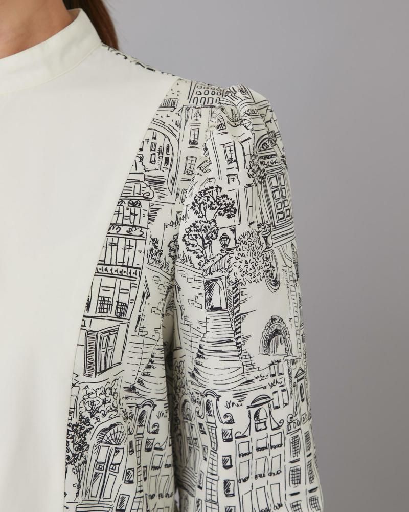 タウンプリントワンピース(オフホワイト) - seventen