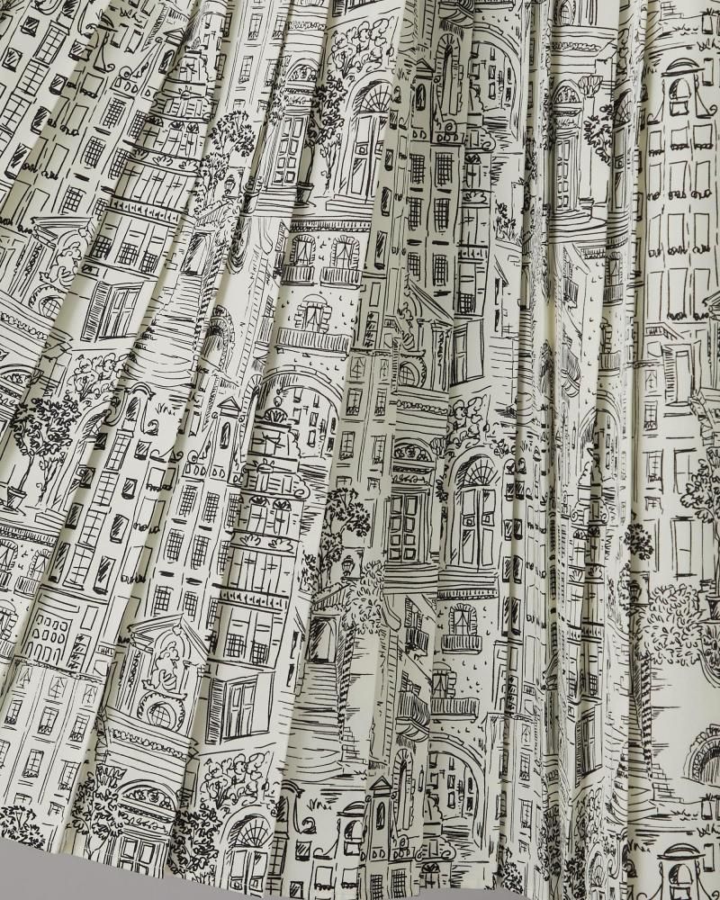 タウンプリントワンピース(オフホワイト) - seventen