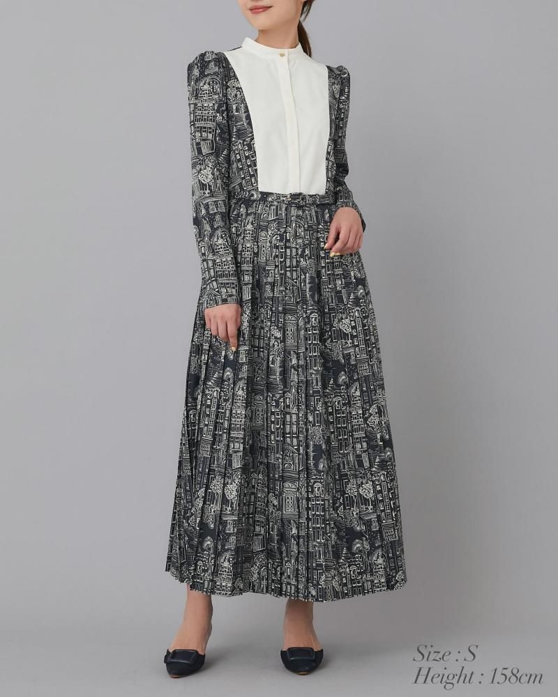 タウンプリントワンピース(オフホワイト) - seventen