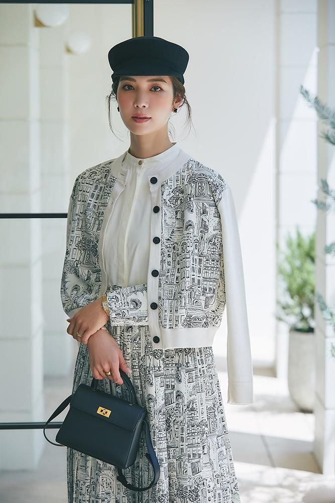 タウンプリントワンピース(オフホワイト) - seventen