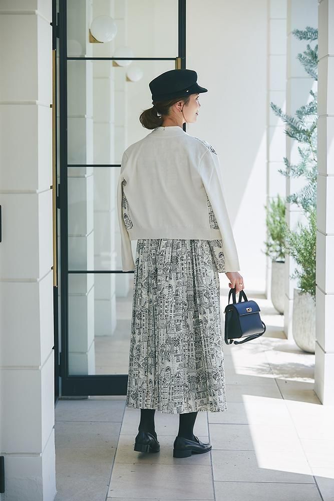 タウンプリントワンピース(オフホワイト) - seventen