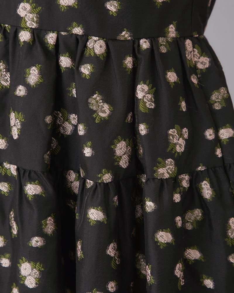 セブンテン Vネックジャガードワンピース(ブラック×ピンク) XS Vネックジャガードワンピース(ブラック×ピンク) - seventen