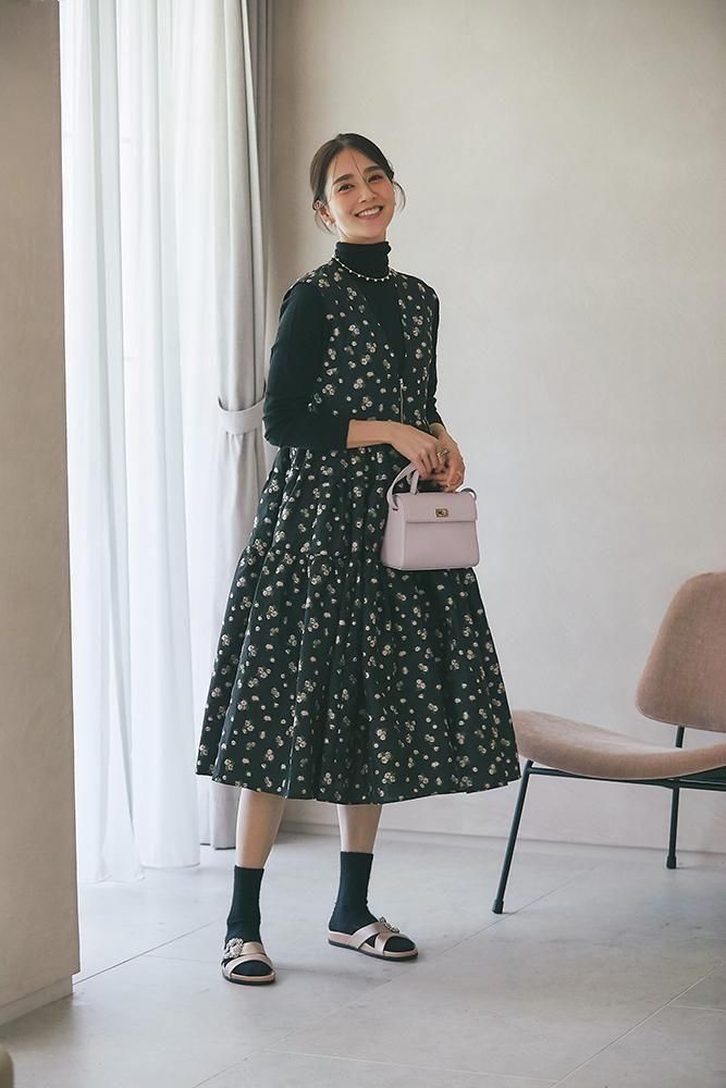 SEVENTEN セブンテン　小花ジャガードワンピース　ピンク 158108670_o1.jpg?