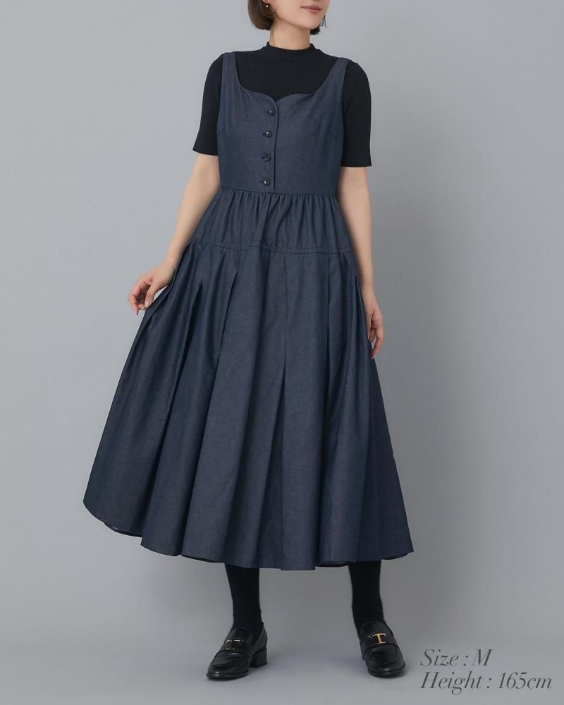 最終！セブンテンseventen ほぼ未使用 ソフトボーンワンピース デニム S 20％off】ソフトボーンワンピース(デニム) - seventen