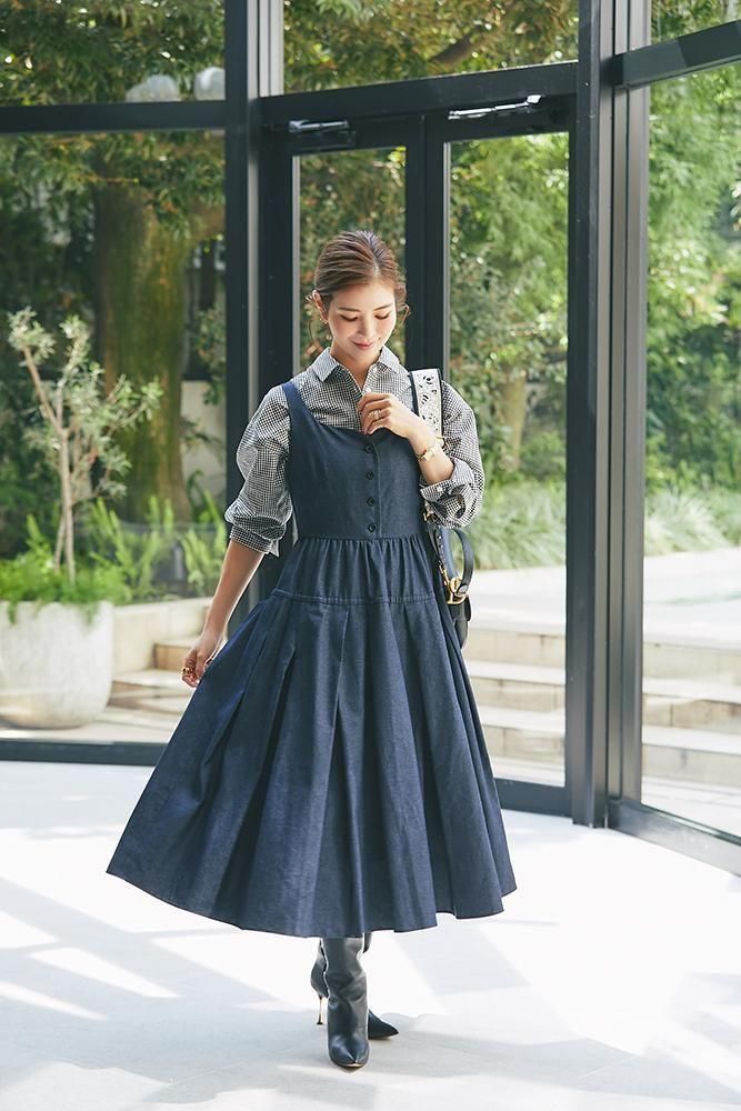 20％off】ソフトボーンワンピース(デニム) - seventen