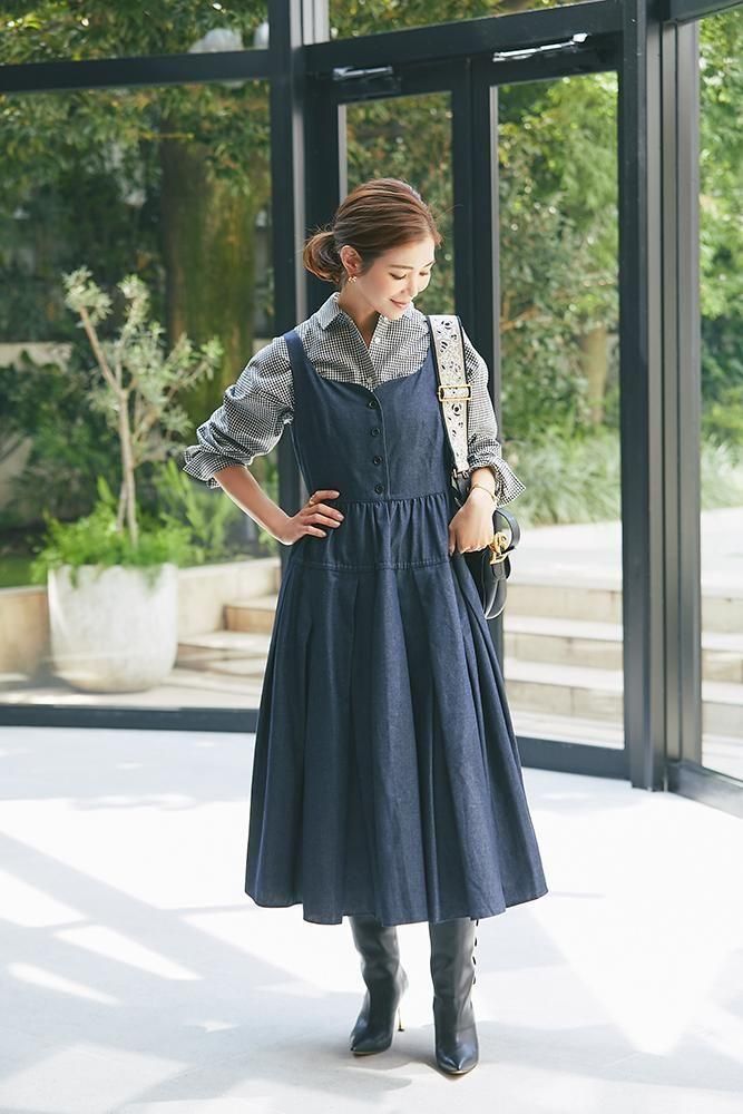 20％off】ソフトボーンワンピース(デニム) - seventen