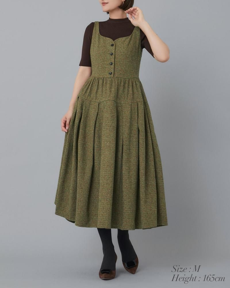 20％off】ソフトボーンワンピース(ブラウンギンガム) - seventen