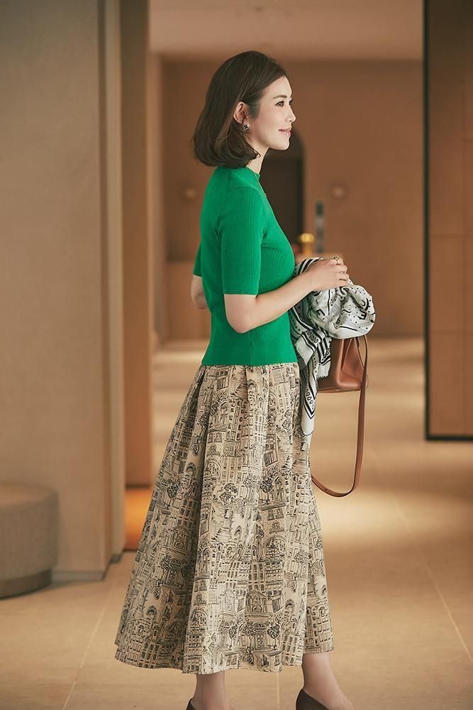 SEVEN TEN ベーシックショートスリーブニット セブンテン ベーシックショートスリーブニット(グリーン) - seventen