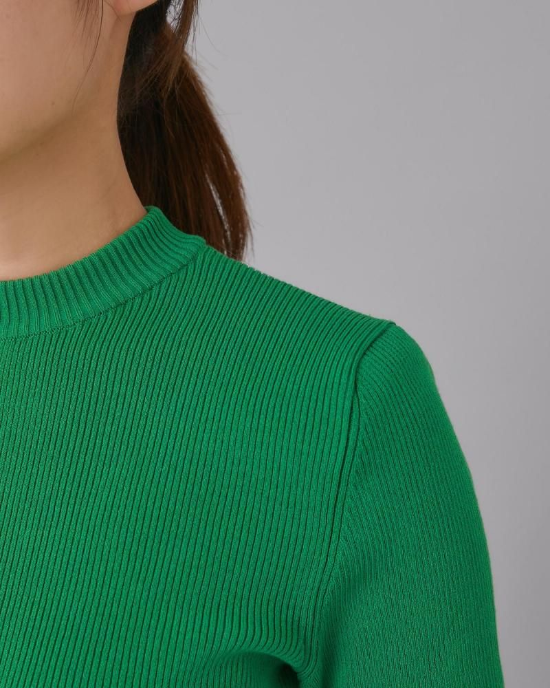 ベーシックショートスリーブニット(グリーン) - seventen