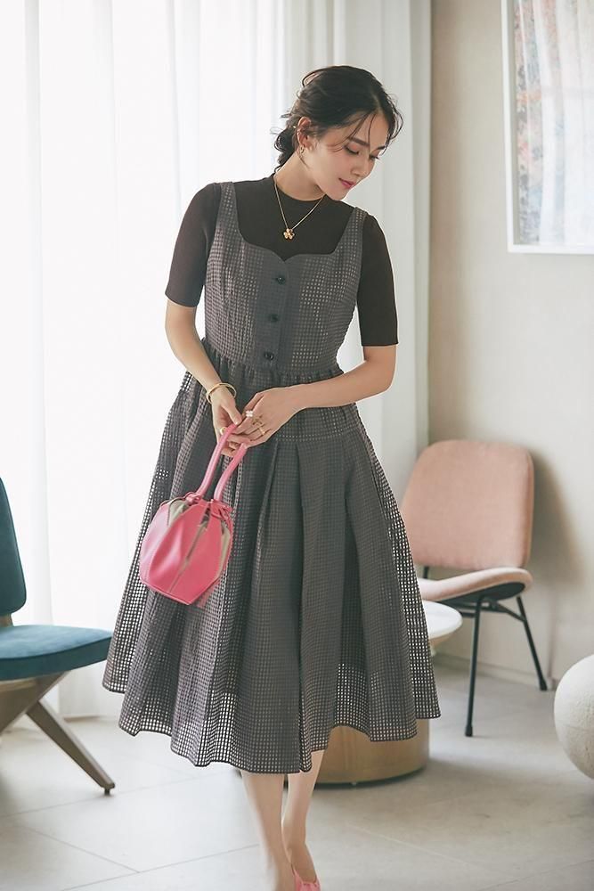 ベーシックショートスリーブニット(チョコレートブラウン) - seventen