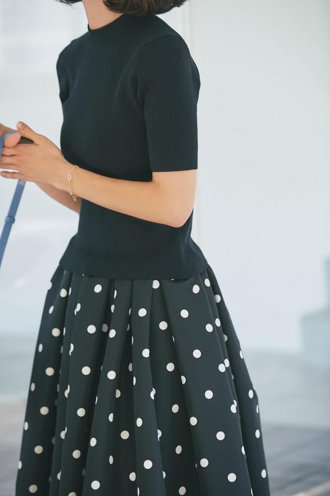 ○★新品未使用　DEVEREUX GOLF　チェッカーリブニット　XL　ブラック ベーシックショートスリーブニット(ブラック) - seventen