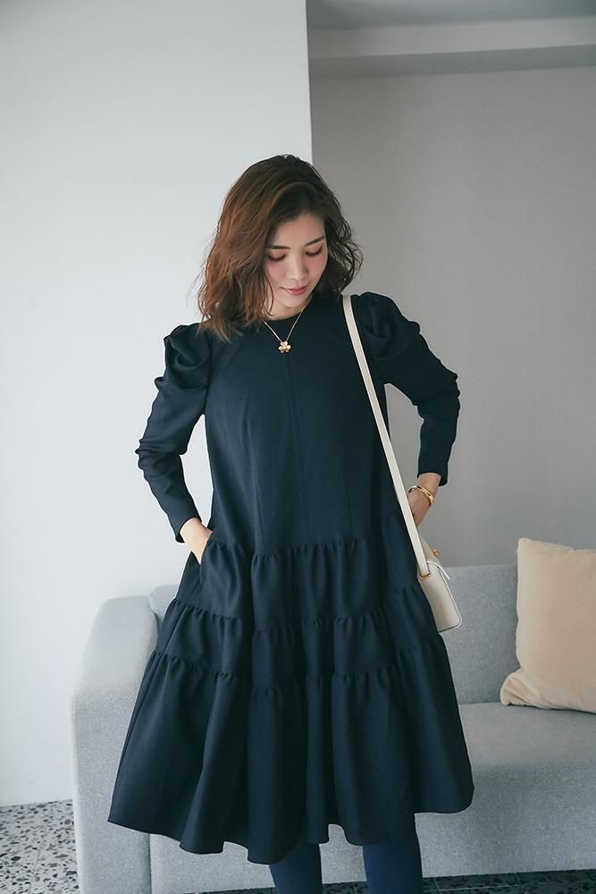 イノセントワールドブルーグリーン×生成 丸襟 ヨークティアード