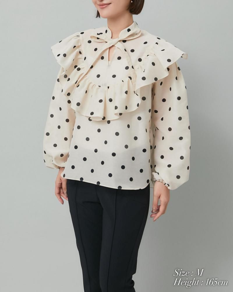 シアードットブラウス(アイボリー) - seventen